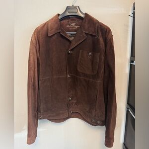 Salvatore Ferragamo suede leather shirt jacket